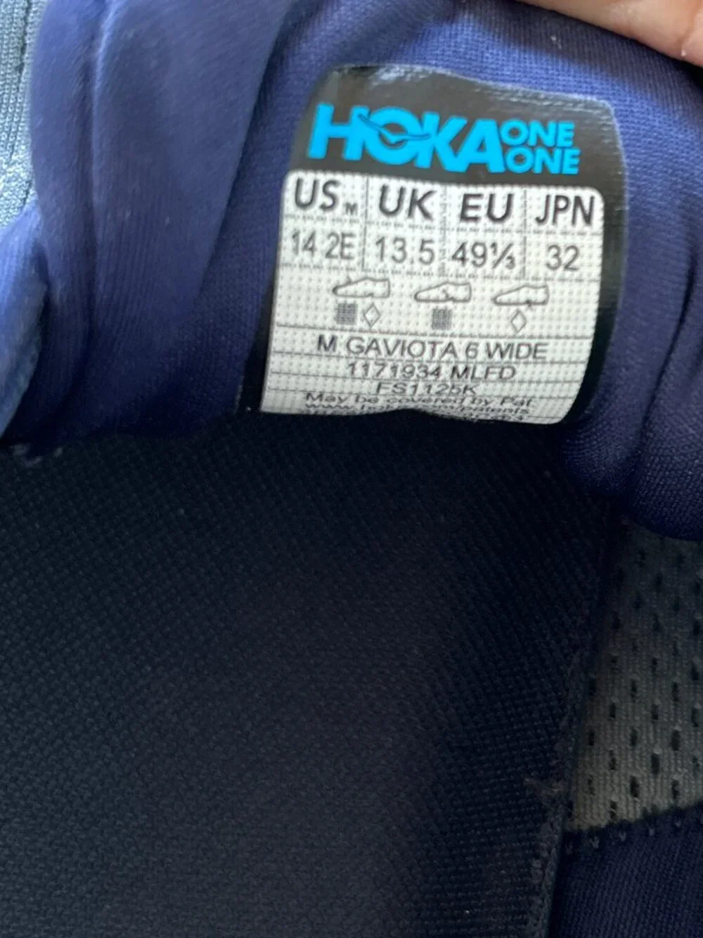 HOKA GAVIOTA 6 SNEAKERS ~ size 14 Wide ~ Blue